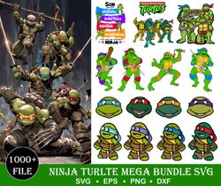 1000 Ninja Turtles bundle Svg, Ninja turtles svg, silhouette, ninja turtles vector, ninja turtle cutfile, ninja turtles