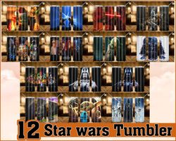 12 Star Wars Tumbler PNG, Star Wars Designs, Baby Yoda Tumbler File, Star Wars Sublimation PNG, Star Wars Digital Downlo