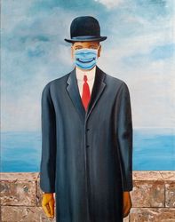 Painting Surrealism Portrait of a Man Fantasy Oil Painting 27*35 inch Artwork
