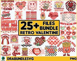 25 Retro Valentine PNG Bundle, Groovy Valentine Png, Valentine Png, Love XOXO Png, Be Mine Png, Howdy Valentine Png, Sub