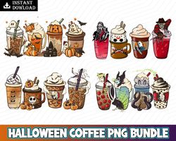 4 Halloween Coffee Png Bundle, Harry Fall coffee PNG, Villains Latte, Fall latte png, Horror Movie Inspired Coffee, Subl