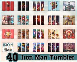 40 Iron man 20oz Skinny Straight And Tapered Bundle Png, Tumbler Png, Iron man Png, Iron man Tumbler Png, Iron manTumble
