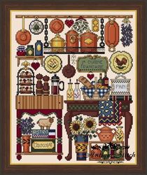 French Country Kitchen Vintage Cross Stitch Pattern PDF miniature embroidery interior Compatible Pattern Keeper