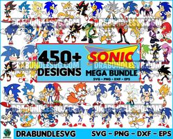 450 Sonic Svg Bundle, Svg Cricut, Svg Bundle, Sonic Svg, Cartoon Svg, Cut Files, Svg For Kids, Mom Svg, Family Svg