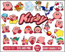 50 Kirby svg, kirby clipart, kirby cut file, kirby cutting file, kirby silhouette, kirby cricut, super mario svg, mario