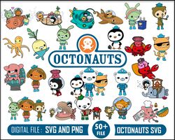 50 Octonauts, Octonauts SVG, Octonauts Clipart Octonauts cut file, Octonauts Birthday