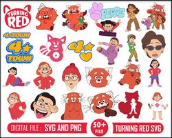 50 Turning Red SVG bundle , Turning Red Clipart Images , Turning Red PNG SVG , cut files , layered files , Instant Digit