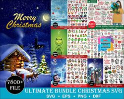 7800 Ultimate Christmas Bundle svg, Merry Christmas svg, Christmas lights svg, christmas svg, snowman svg, Christmas san
