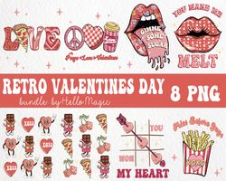 8 Retro Valentine's PNG Bundle, Retro Valentine Png, Groovy Valentines Png, Be My Valentine Png, Valentine's day Png, Va