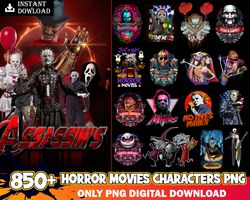 850 Horror Movies Bundle Png For Shirt, Movie Killers PNG Design For Shirt, Horror Halloween Png Bundle, Sublimation Dig