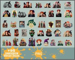 95 Sanderson hocus pocus PNG ,Halloween Horror Movies Characters Bundle PNG Printable, Png Files For Sublimation Designs