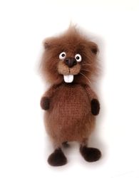 Crochet toy beaver forest animal