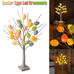 Easter Decoration 60cm Birch Tree Home Easter Egg LED Light Gift Spring Party Tabletop Ornaments Light Easter Party Kids