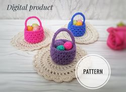 Easter basket with eggs crochet pattern, crochet Easter, amigurumi pattern, Easter decor