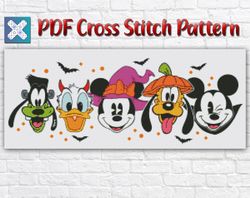 Disney Cross Stitch Pattern / Halloween Cross Stitch Pattern / Mickey Mouse Cross Stitch Pattern / Cartoon Instant Chart