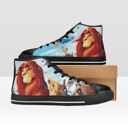 Lion King Shoes, High-Top Sneakers, Handmade Footwear