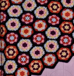 Graphic Granny Afghan Vintage Crochet Pattern 233