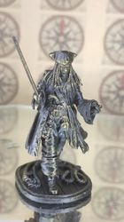 85mm Pirates of the Caribbean: Jack Sparrow with sword &75mm Davy Jones 1/25 Miniature