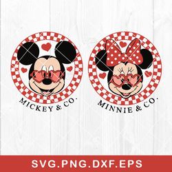 Checkered Valentines Mickey And Minnie Mouse Svg, Valentines Day Svg, Magical Valentine  Svg, Dxf Eps Digital File