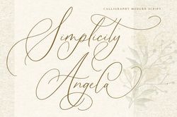 Simplicity Angela – Calligraphy Trending Fonts - Digital Font