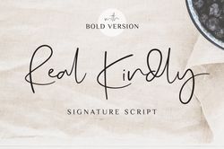 Real Kindly – Signature Script Trending Fonts - Digital Font
