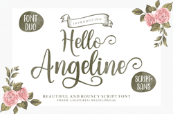 Hello Angeline Font Duo Trending Fonts - Digital Font