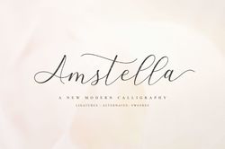 Amstella Modern Calligraphy Trending Fonts - Digital Font