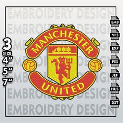 Manchester United Embroidery Designs, Man Utd Logo Embroidery Files, Man Utd, Machine Embroidery Pattern