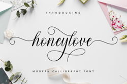 Honeylove Modern Calligraphy Trending Fonts - Digital Font
