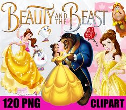 120 Png Belle, Beauty And Beast Clipart, Beauty Beast Svg, Instant Digital Download,svg File Cut Digital Download