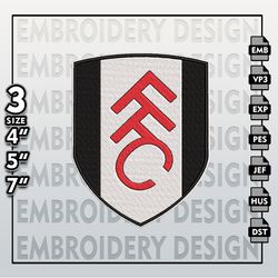 Fulham FC Embroidery Designs, Fulham Logo Embroidery Files, Fulham, Machine Embroidery Pattern