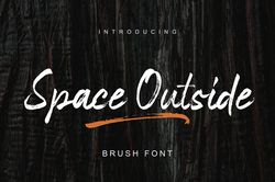Space Outside Handbrush Trending Fonts - Digital Font