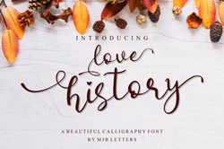 Love History Cute Calligraphy Trending Fonts - Digital Font