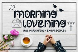 Morning Lovening | Cute Display Font Trending Fonts - Digital Font