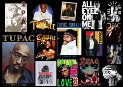 Bundle Tupac png, Tupac Shakur, Tupac shirt print, Tupac png bundle, Hip Hop Rapper, Sublimation, Instant download