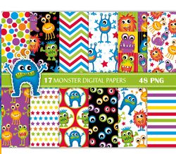 17 Digital Paper Monsters Inc Png, 48 Monsters Png, Sully Png, Randall Png Bundle Layered Png, Png Digital Download