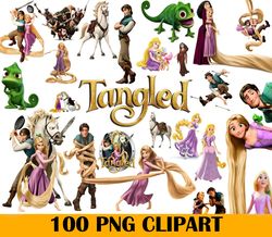 100 Digital Tangled Clipart PNG, PNG Rapunzel Digital Download, PNG princess, Png Digital Download
