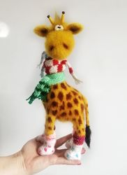 Giraffe funny crochet toy, African animal