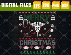 Family Winter Ugly Christmas Apparel Nurse Svg, Eps, Png, Dxf, Digital Download