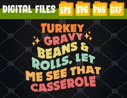 Cute Turkey Gravy Beans And Rolls Let Me See That Casserole Svg, Svg, Eps, Png, Dxf, Digital Download