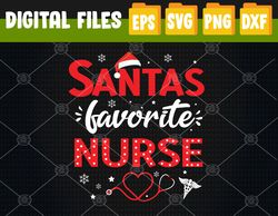 Santa favorite nurse for christmas in hospital Svg, Svg, Eps, Png, Dxf, Digital Download