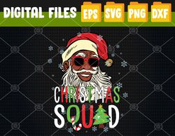 Santa Christmas Squad Santa Afro African American Pajamas Svg, Eps, Png, Dxf, Digital Download