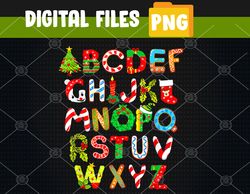 Christmas Alphabet ABCs Elemeno Teacher Student PNG, Digital Download