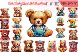 20 designs of cute baby bear png animal sublimatin graphic design