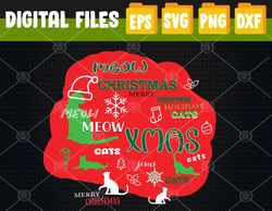 Merry Christmas Cats Holidays Svg, Eps, Png, Dxf, Digital Download