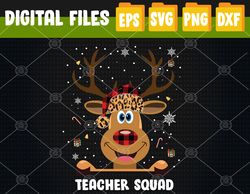 Bleached Teacher Squad Reindeer Funny Teacher Christmas Svg, Eps, Png, Dxf, Digital Download