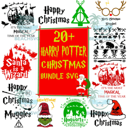 Harry Potter Movie Christmas Svg Bundle, Harry Potter Svg Files