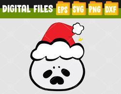 Christmas Festive Holiday Harp Seal Kawaii Cute Azarashi Svg, Eps, Png, Dxf, Digital Download