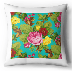 Digital - Vintage Cross Stitch Pattern Pillow - Flowers - Antique Embroidery - Cushion Cross Stitch