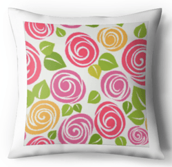 Digital - Vintage Cross Stitch Pattern Pillow - Flowers - Bright - Cushion Cross Stitch